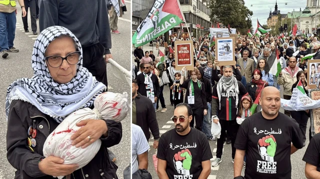 İsrail’in Gazze’ye yönelik saldırıları İsveç’te protesto edildi: Tek hayali Filistin’i yok etmek
