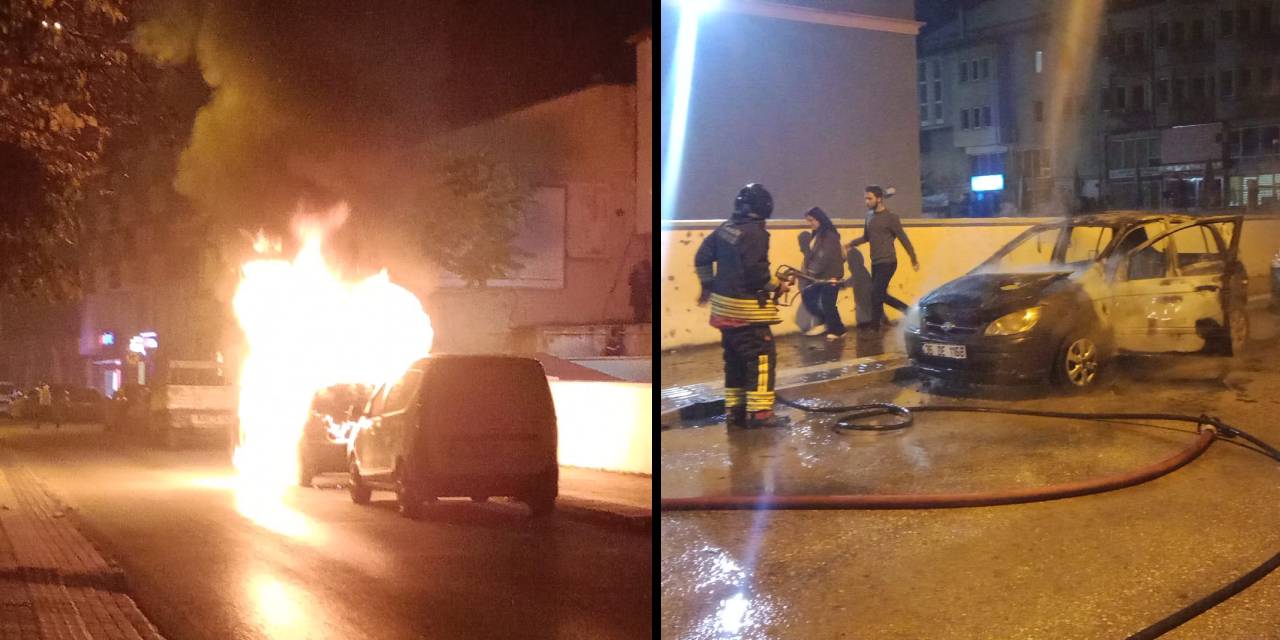 Park halindeki otomobil alev aldı: Ara. küle döndü