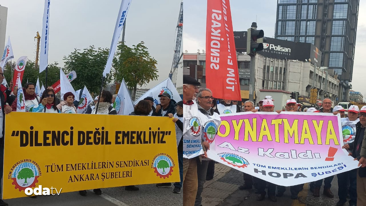 Emekliler Ankara’da toplandı… Miting öncesi sloganlarla yürüdüler… Özgür Özel de katılacak